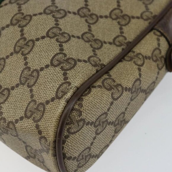 GUCCI GG Supreme Web Sherry Line Clutch Bag PVC Beige Red 75 01 012 Auth th6368 - Picture 12 of 16